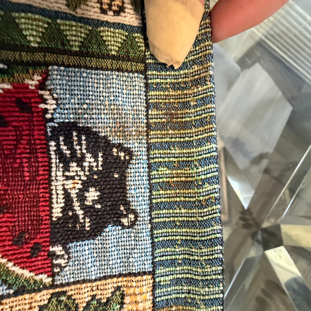 Vintage‎ 12" X 67" Table Runner Farm Floral Cat America Barn Cow Apples Rooster - Picture 11 of 13